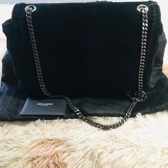 New Authentic SAINT LAURENT Medium Kate Whipstitch Suede Shoulder Bag - Picture 7 of 15